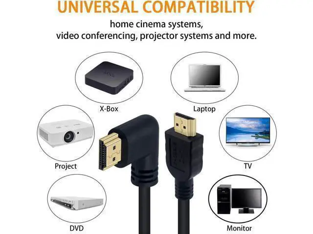 Alt view image 3 of 7 - 8K HDMI Cable 2feet, HDMI 2.1 Cable 90 Degree Left Angle HDMI Male to Male 8K HDMI Cable 48gbps 2.1 Cable Support 8K@60Hz 4K@120 7680P 8K HDMI 2.1 Cable for TV/Xbox /PS4 /PS5(2FT=0.6M)