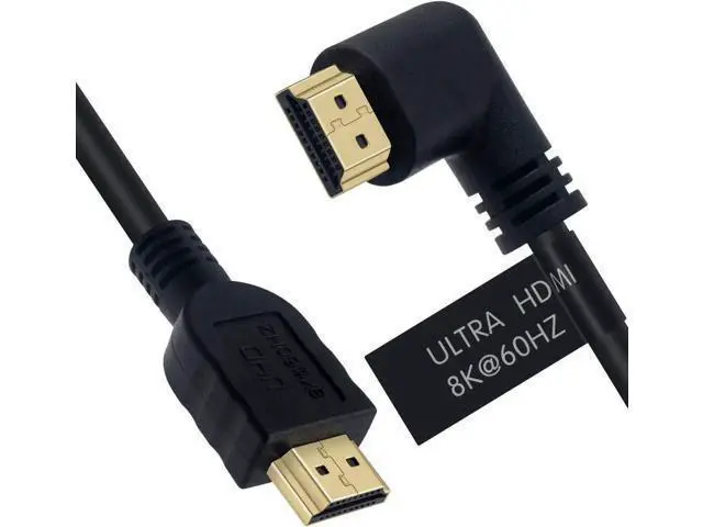 Alt view image 2 of 7 - 8K HDMI Cable 2feet, HDMI 2.1 Cable 90 Degree Left Angle HDMI Male to Male 8K HDMI Cable 48gbps 2.1 Cable Support 8K@60Hz 4K@120 7680P 8K HDMI 2.1 Cable for TV/Xbox /PS4 /PS5(2FT=0.6M)
