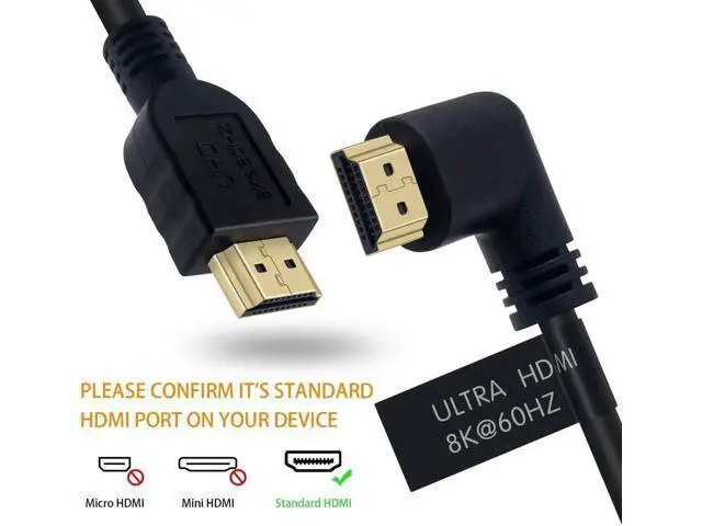 Alt view image 4 of 7 - 8K HDMI Cable 2feet, HDMI 2.1 Cable 90 Degree Left Angle HDMI Male to Male 8K HDMI Cable 48gbps 2.1 Cable Support 8K@60Hz 4K@120 7680P 8K HDMI 2.1 Cable for TV/Xbox /PS4 /PS5(2FT=0.6M)