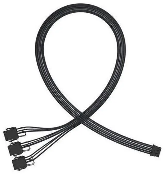 Main image of PCI-e 5.0 16-Pin (12+4) to 3x8 PCI-E Sleeved Extension Cable, 12VHPWR 16AWG PSU Extension Cable for GPU 3090Ti & RTX 4080 4090