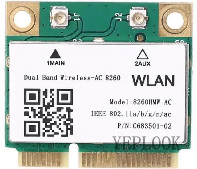 Main image of WiFi Card Wireless-AC 8260 8260NGW AC8260 300Mbps+867Mbps Dual Band 2.4G/5Ghz 802.11AC 2x2 Bluetooth 4.2 Mini PCI-E Network Card