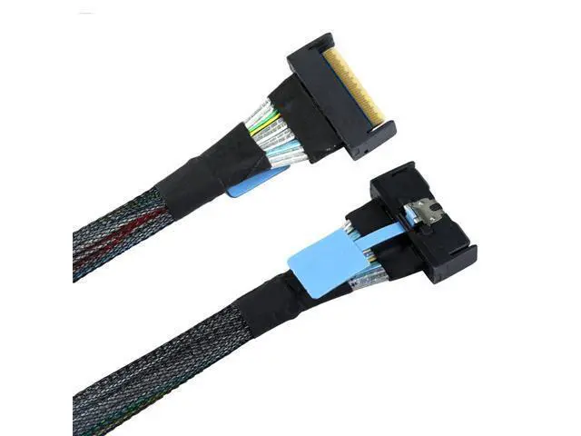 Alt view image 6 of 7 - PCI-E 5.0 Mini Cool Edge IO MCIO STR SFF-8654 PCI-E Slimline SAS 8i 74Pin Male to SFF-8654 SAS 4.0 74Pin Male SFF-8654 Extender Cable 50cm
