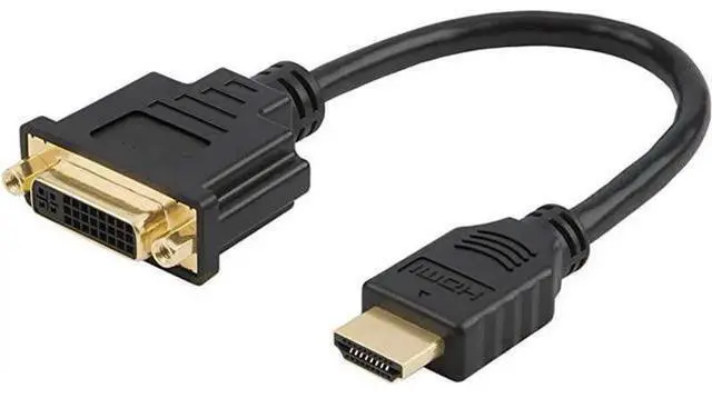 Main image of HDMI to DVI Cable 2Pack 05 Feet HDMI Male to DVI24+1 Female Adapter Cable Gold Plated HDTV to DVI Cable Support 1080P3D 15CM Black