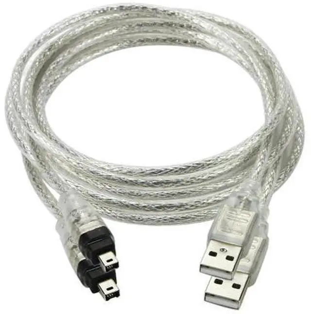 Main image of 2 Pack Only for DCR-TRV75E DV Firewire to USB Cable USB 2.0 to Firewire IEEE 1394 4Pin iLink Cable 1.0M