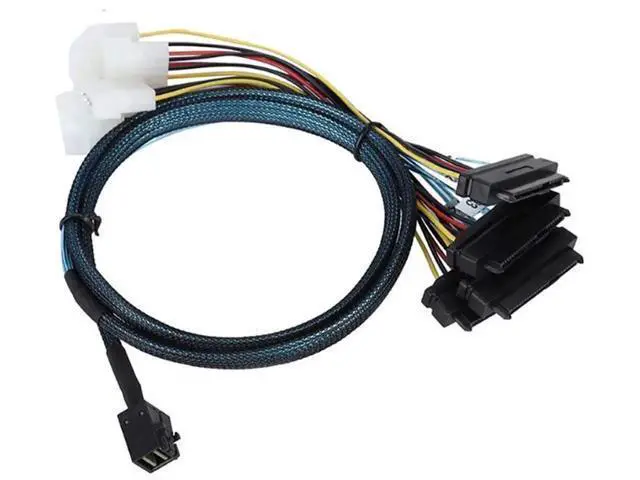 Alt view image 4 of 6 - Mini SAS HD SFF-8643 to 4X SAS SFF-8482 Server Cable \u2013 12Gbps Server Internal High-Speed Cable | 30AWG | with Power Cable (39.37, Inches)