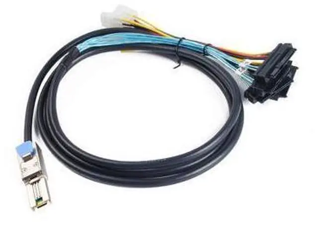 Alt view image 5 of 6 - Mini-SAS SFF-8088 26P to 4 X SAS SFF-8482 29 Pin with Power Cable 2 Meter 6.6FT