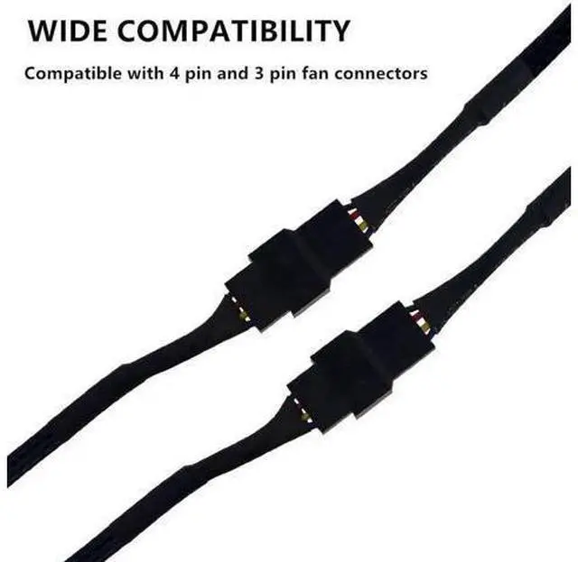 Alt view image 5 of 6 - 10 PCS 10" 4 Pin Fan Extension Power Cable Computer PC Fan Power Extension Cable for PWM Fan Computer ATX Case