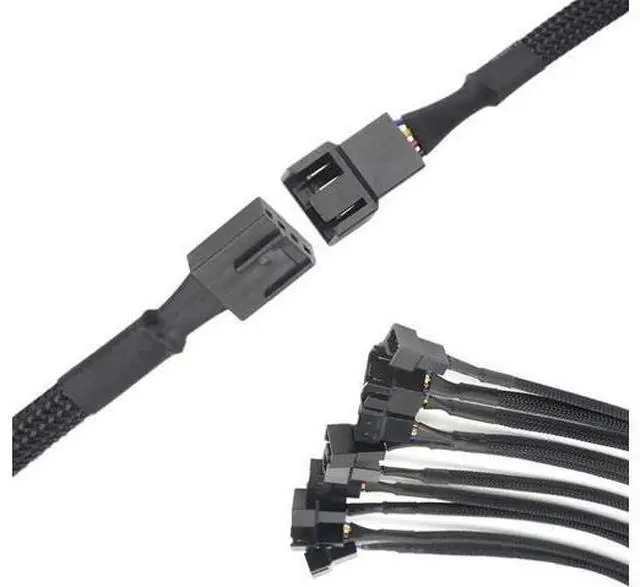 Alt view image 6 of 6 - 10 PCS 10" 4 Pin Fan Extension Power Cable Computer PC Fan Power Extension Cable for PWM Fan Computer ATX Case