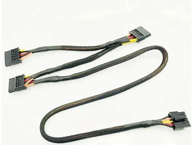 Alt view image 6 of 6 - Black Sleeved 5Pin to 3*SATA Modular Power Supply Cables Adapter PSU SATA Power Cable for OCZ ZT/GreatWall 88CM