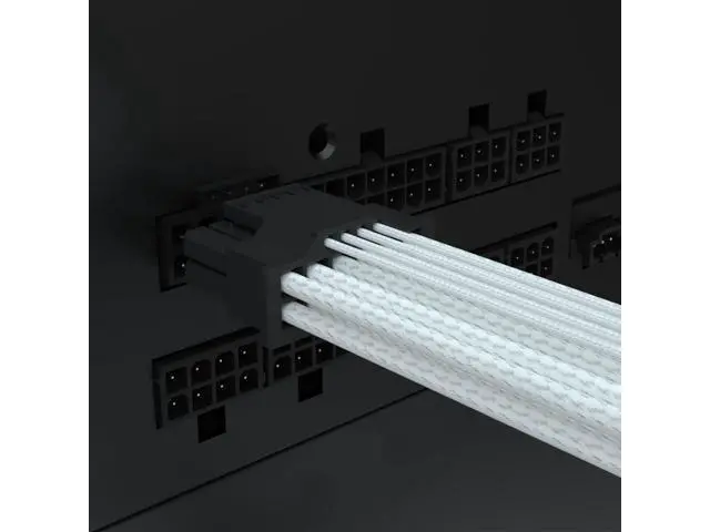 Alt view image 4 of 7 - PCI-E5.0 12VHPWR 16Pin(12+4P) Sleeve Modular Cable, 16 AWG Male to Male Power Cable for RTX 3090Ti 4080 4090 (White)