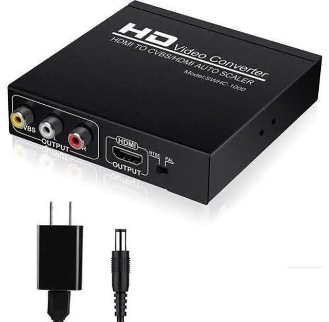 Main image of HDMI to RCA and HDMI Converter,HDMI to AV 3RCA and HDMI Adapter Support 1080P, PAL, NTSC for HD TV and Older TV
