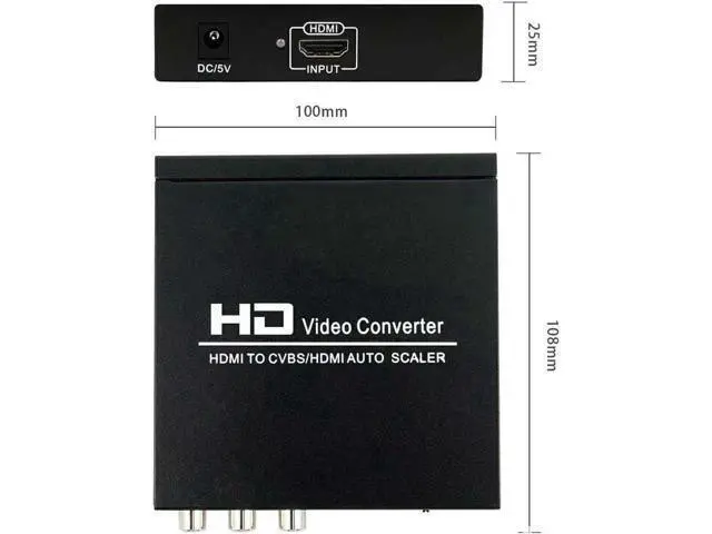 Alt view image 2 of 7 - HDMI to RCA and HDMI Converter,HDMI to AV 3RCA and HDMI Adapter Support 1080P, PAL, NTSC for HD TV and Older TV