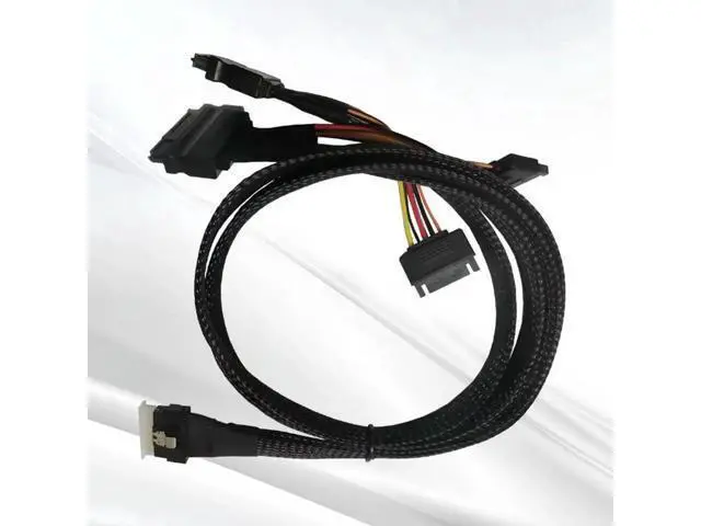 Alt view image 3 of 3 - SlimSAS 8X To 2*U.2 NVMe Adapter SFF-8654 74pin To 2*SFF-8639 68pin Cable Hard Drive Data Cable 50cm