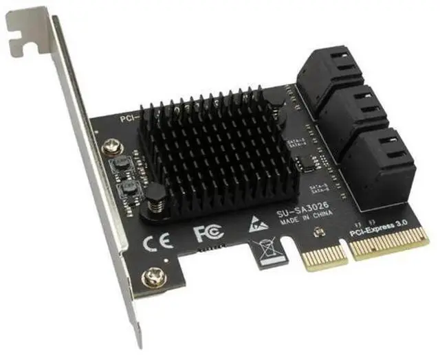 Main image of PCI-E 6 Ports SATA Card PCI-E 4X Cards PCI Express to SATA 3.0 6 Ports SATA III 6Gbps PCIE X4 Expansion Adapter Board