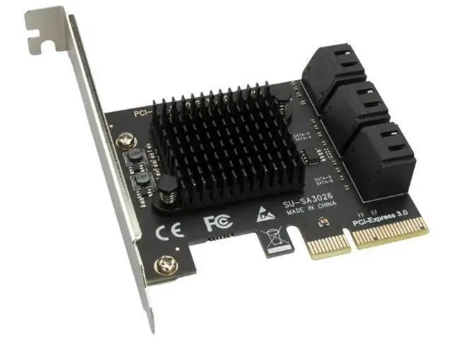 Alt view image 7 of 7 - PCI-E 6 Ports SATA Card PCI-E 4X Cards PCI Express to SATA 3.0 6 Ports SATA III 6Gbps PCIE X4 Expansion Adapter Board