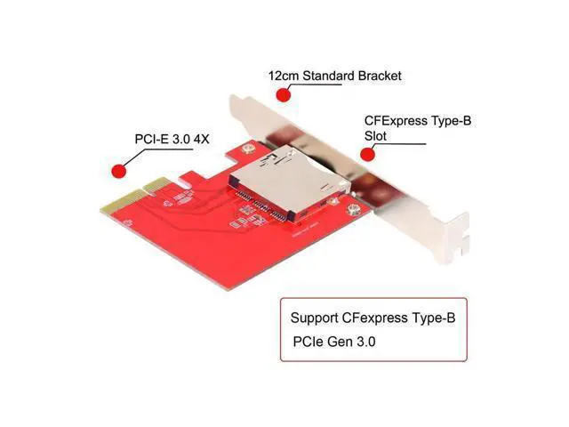 Alt view image 3 of 7 - PCI-Express 4X Mainboard to CF Express Extension Card Adapter for CFE Type-B Support R5 Z6 Z7 Memory Card