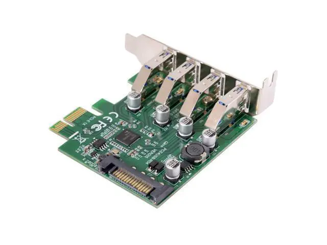 Alt view image 5 of 7 - 4 Port PCI-E 1X to 4 USB 3.0 HUB PCI Express Expansion Card Adapter with 80/120mm PCI-E Slot Bracket
