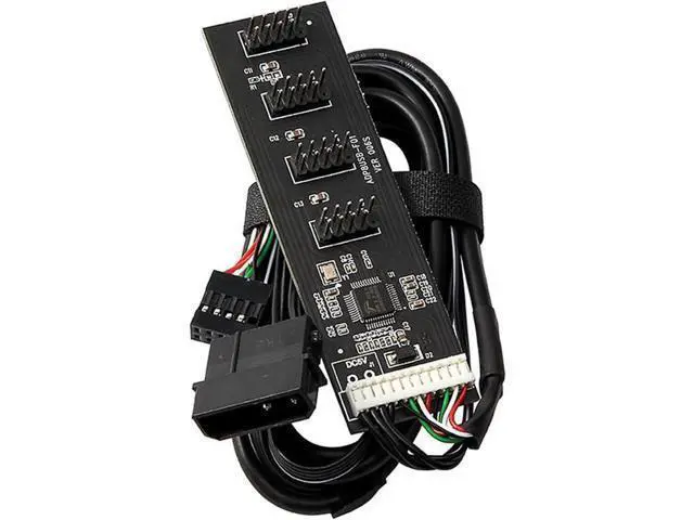 Alt view image 4 of 5 - USB 9 Pin Motherboard Header Hub 4 Ports Splitter Adapter, USB 2.0 9Pin Header 1 to 4 Extension Converter Card - Molex Power,USB 9-Pin Internal Cable,1.64FT