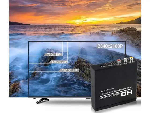 Alt view image 6 of 7 - HDMI to RCA and HDMI Converter,HDMI to AV 3RCA and HDMI Adapter Support 1080P, PAL, NTSC for HD TV and Older TV