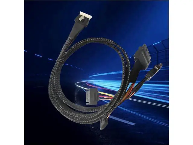 Alt view image 2 of 3 - SlimSAS 8X To 2*U.2 NVMe Adapter SFF-8654 74pin To 2*SFF-8639 68pin Cable Hard Drive Data Cable 50cm