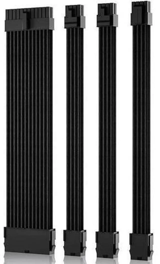 Main image of Power Supply Sleeved Cable, Extension PC Kit, 18AWG 24Pin ATX / 8 (4+4) Pin EPS / 8 (6+2) Pin PCI-E Power Supply PSU Cable with Combs, 30CM Black