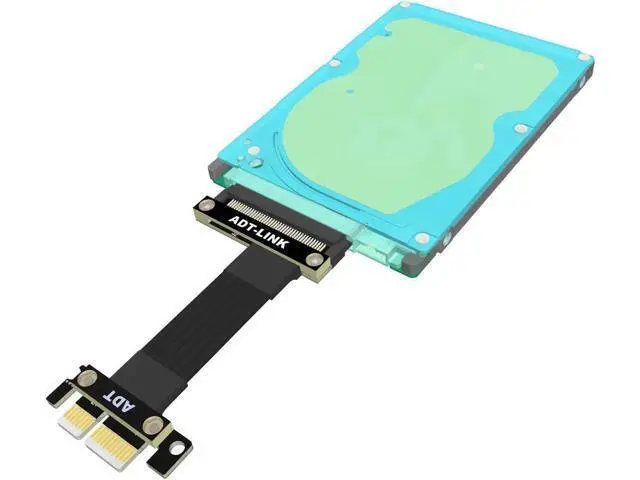 Alt view image 5 of 7 - PCIe 4.0 1x SSD To SFF-8639 (U.2) Adapter Cable For 2.5" NVMe U.2 SFF-8639 SSD Grey