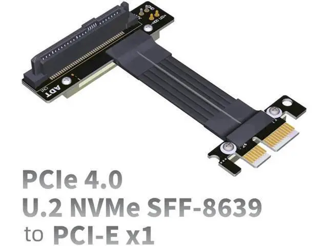 Alt view image 6 of 7 - PCIe 4.0 1x SSD To SFF-8639 (U.2) Adapter Cable For 2.5" NVMe U.2 SFF-8639 SSD Gold