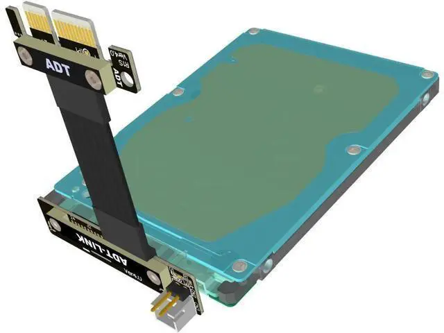 Alt view image 4 of 7 - PCIe 4.0 1x SSD To SFF-8639 (U.2) Adapter Cable For 2.5" NVMe U.2 SFF-8639 SSD Red