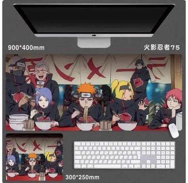 Main image of Anime NARUTO mouse pad Extended Gaming Mouse Pad with Stitched Edges, Large Mouse pad with Non-Slip Rubber Base for Work & Gaming, Office & Home 800*300mm
