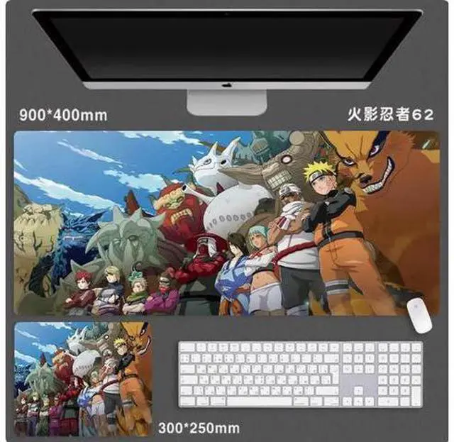 Main image of Anime NARUTO mouse pad Extended Gaming Mouse Pad with Stitched Edges, Large Mouse pad with Non-Slip Rubber Base for Work & Gaming, Office & Home 800*300mm