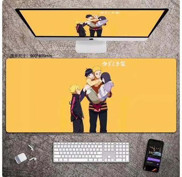 Main image of Anime NARUTO mouse pad Extended Gaming Mouse Pad with Stitched Edges, Large Mouse pad with Non-Slip Rubber Base for Work & Gaming, Office & Home 800*300mm