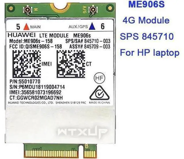 Main image of Mobile Broadband Card for HP 840 850 LT4132 LTE HSPA+ 4G Module ME906S ME906S-158 845710-003
