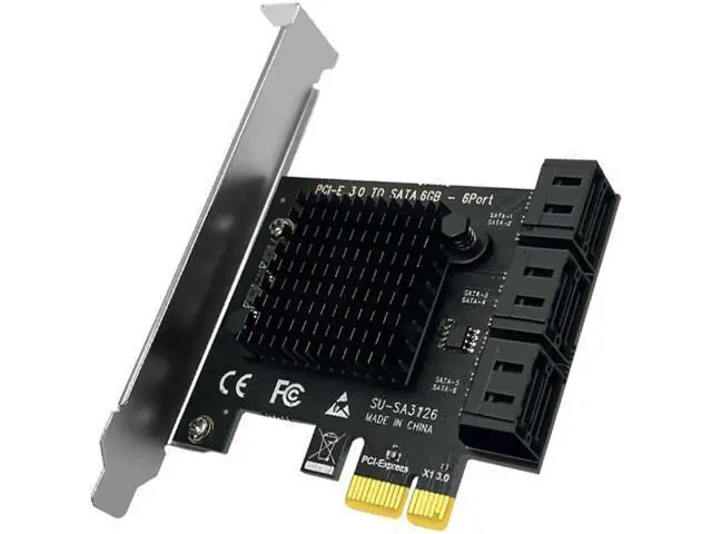 Alt view image 2 of 6 - Chi a Mining 6 Port SATA 3 PCI Express Expansion Card PCI-E SATA Controller PCIE 1X to SATA3 6Gb Adapter Add On Card for HDD SSD