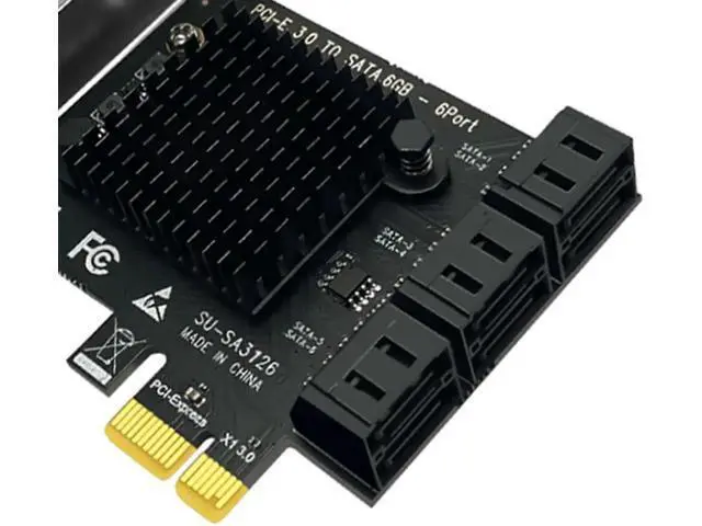 Alt view image 6 of 6 - Chi a Mining 6 Port SATA 3 PCI Express Expansion Card PCI-E SATA Controller PCIE 1X to SATA3 6Gb Adapter Add On Card for HDD SSD