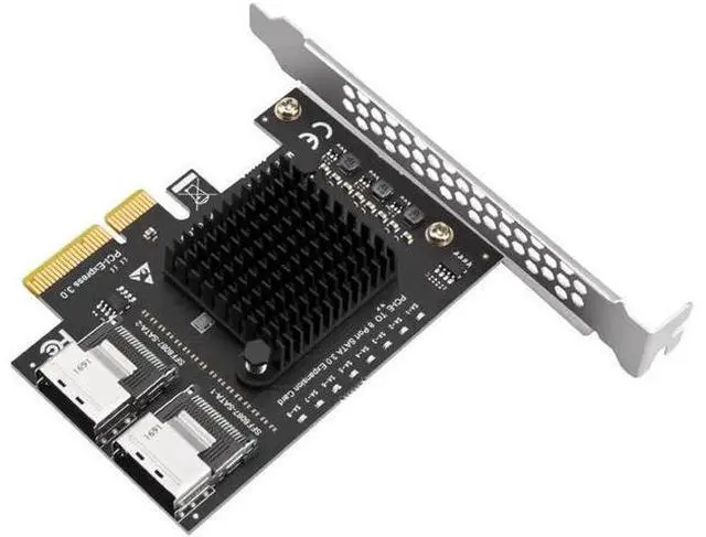 Alt view image 2 of 4 - Chi a Mining PCIe to Mini SAS 8087 4 Port SATA 3 6G SSD Adapter PCI-e PCI Express X1 Controller Expansion Card 8 ports
