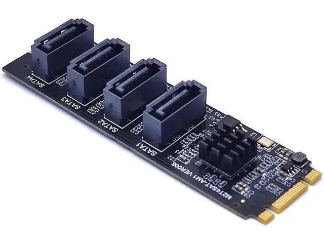 Alt view image 2 of 4 - NEW M.2 NVME to Mini SAS SFF-8087 Expansion Card Support 4 Port SATA3.0 6Gbps HDD SSD SATA Controller SFF8087 to M2 NVME Adapter Grey
