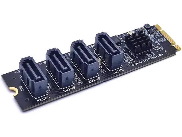 Alt view image 3 of 4 - NEW M.2 NVME to Mini SAS SFF-8087 Expansion Card Support 4 Port SATA3.0 6Gbps HDD SSD SATA Controller SFF8087 to M2 NVME Adapter Grey