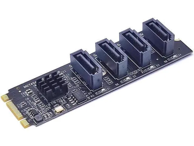 Alt view image 4 of 4 - NEW M.2 NVME to Mini SAS SFF-8087 Expansion Card Support 4 Port SATA3.0 6Gbps HDD SSD SATA Controller SFF8087 to M2 NVME Adapter Grey