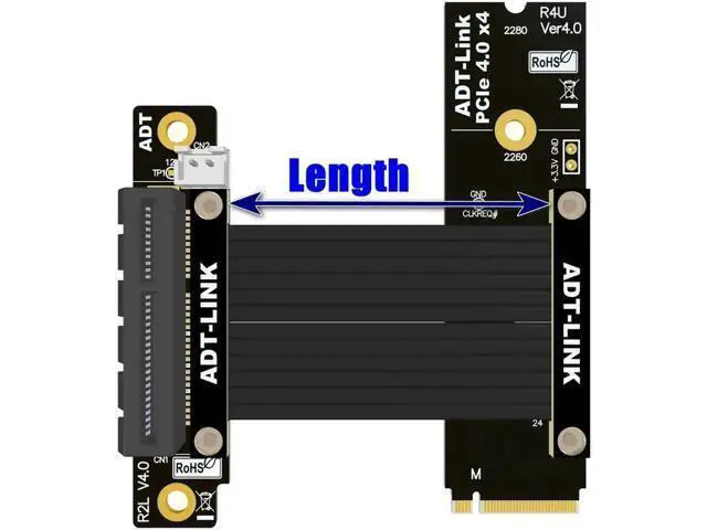 Alt view image 4 of 6 - M.2 NVMe To PCIE 4.0 Extender Riser Adapter For PCIe X4 Slot USB, Wireless LAN, SSD, Capture Cards To M.2( SSD, M-key)extension Gold