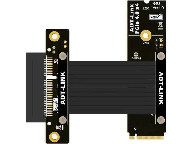 Alt view image 6 of 6 - M.2 NVMe To PCIE 4.0 Extender Riser Adapter For PCIe X4 Slot USB, Wireless LAN, SSD, Capture Cards To M.2( SSD, M-key)extension Gold