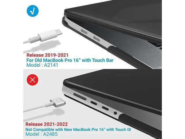 Alt view image 5 of 7 - Compatible with MacBook Pro 16 Inch Case A2141 Release 2020 2019, Hard Shell Case with Keyboard Cover for Old Version Mac Pro 16"