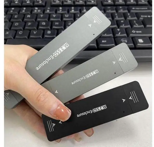 Alt view image 2 of 7 - Dual Protocol External USB3.1 Type-A Type-C M2 SATA NVME Enclosure NGFF M.2 to USB 3.1 SSD Adapter Adaptor RTL9210B Silver