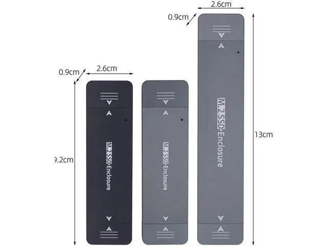 Alt view image 3 of 7 - Dual Protocol External USB3.1 Type-A Type-C M2 SATA NVME Enclosure NGFF M.2 to USB 3.1 SSD Adapter Adaptor RTL9210B Silver