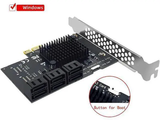 Alt view image 2 of 4 - PCIE SATA Adapter Mining 20/16/12/10/8/6/4 Ports SATA 6Gb to PCI Express Controller Expansion Card PCIe to SATA III Converter for PC 6 Ports