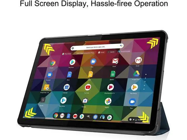 Alt view image 4 of 7 - Compatible with Lenovo IdeaPad Duet Chromebook 10.1" 2020, Shockproof Protective Cover with Auto Wake/Sleep Kickstand for Lenovo IdeaPad Duet Chromebook 10.1 Inch 2020 Dark Green
