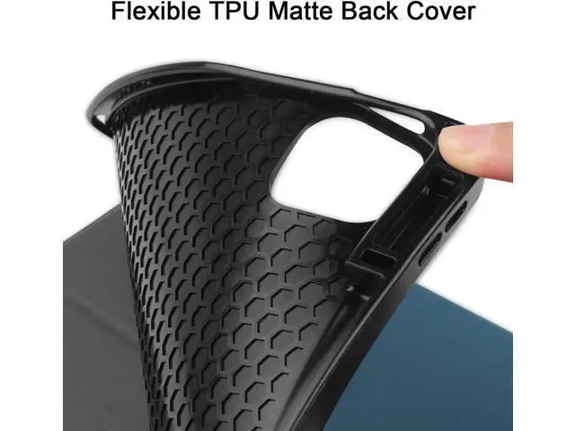 Alt view image 2 of 6 - iPad Pro 12.9 inch Case 2021 5th Generation with Pencil Holder, Slim Lightweight Trifold Stand Cover -- Pencil Charging + Auto Sleep/Wake -- Soft TPU Back Cover for New iPad Pro 12.9 2021