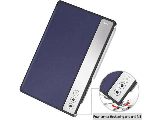Alt view image 2 of 7 - Case for Lenovo Yoga Tab Plus 12.7 inch 2025 TB520FU, Slim Smart Cover Lightweight Hard Shell Protective Cover with Multi-Angle Stand, Universal Stylus Pen Blue