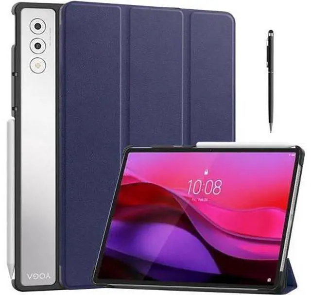 Main image of Case for Lenovo Yoga Tab Plus 12.7 inch 2025 TB520FU, Slim Smart Cover Lightweight Hard Shell Protective Cover with Multi-Angle Stand, Universal Stylus Pen Blue