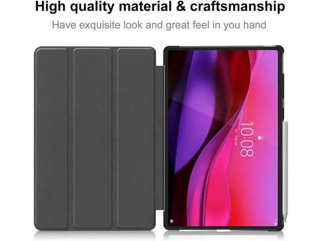 Alt view image 4 of 7 - Case for Lenovo Yoga Tab Plus 12.7 inch 2025 TB520FU, Slim Smart Cover Lightweight Hard Shell Protective Cover with Multi-Angle Stand, Universal Stylus Pen Blue