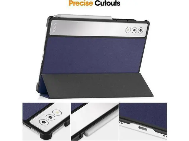 Alt view image 6 of 7 - Case for Lenovo Yoga Tab Plus 12.7 inch 2025 TB520FU, Slim Smart Cover Lightweight Hard Shell Protective Cover with Multi-Angle Stand, Universal Stylus Pen Blue